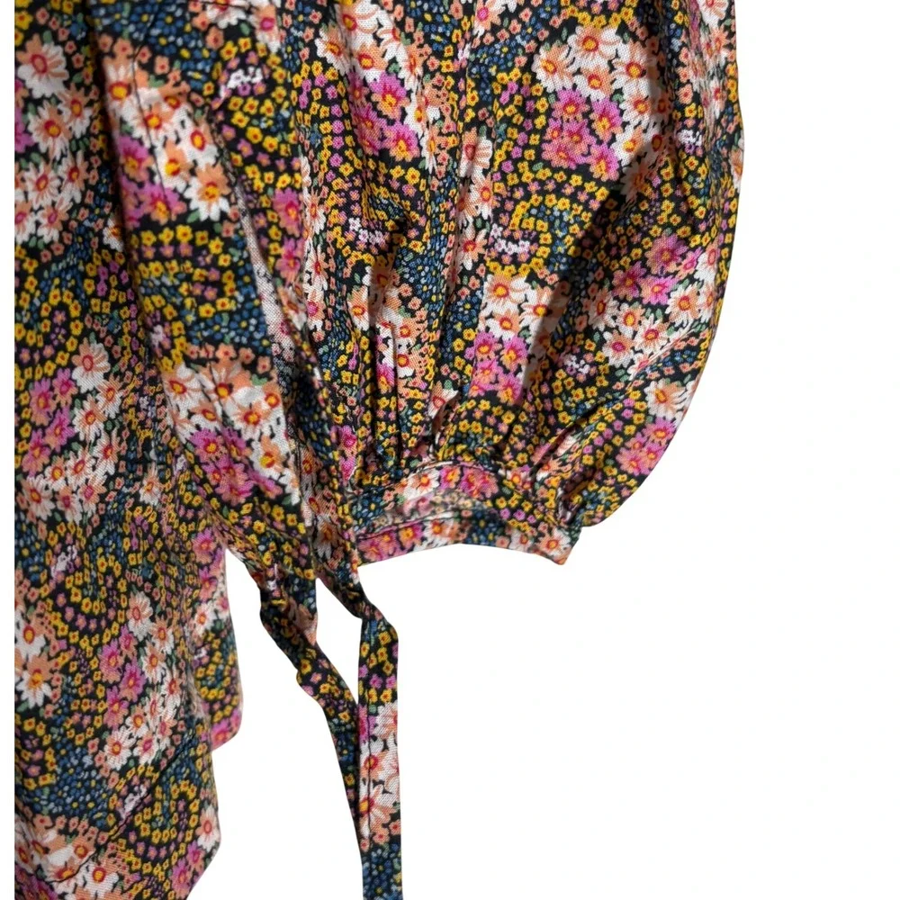J Crew Collection Peasant Blouse Cotton Ditsy Floral Ratti Prism sz M